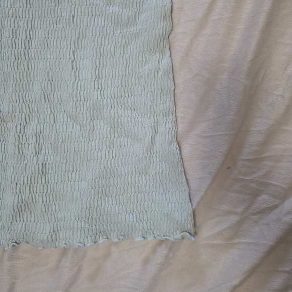 Mint Green Off-Shoulder Smocked Stretch Top - Picture 4 of 8